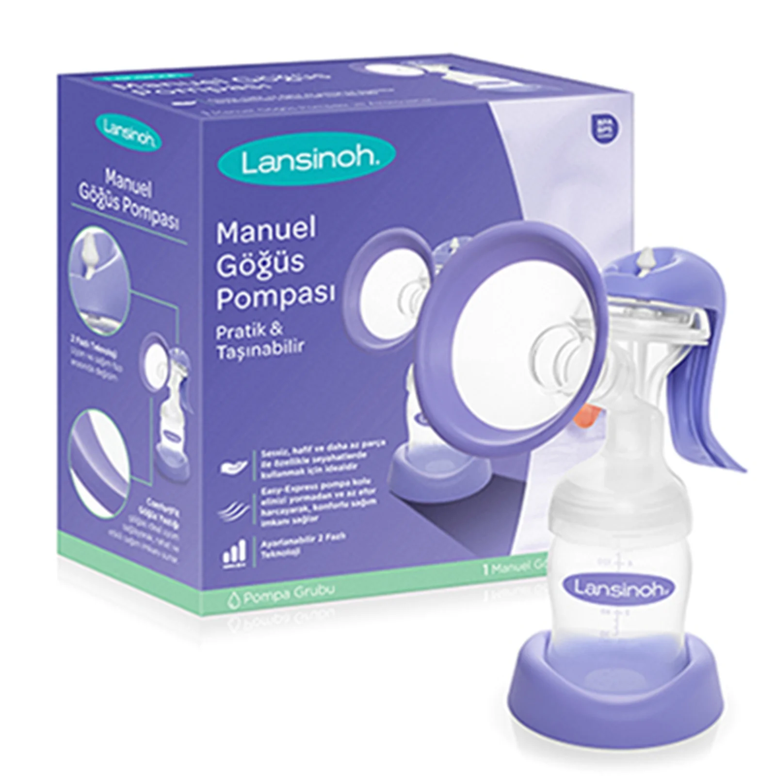 

Ручной одиночный молокоотсос ebebek Lansinoh
