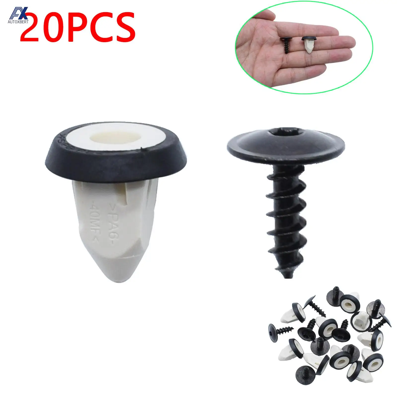 

20 шт., винты Torx для брызговика и крепежные зажимы для VW Golf 6 Bora Magotan POLO Audi, диаметр верхней головки 14 мм
