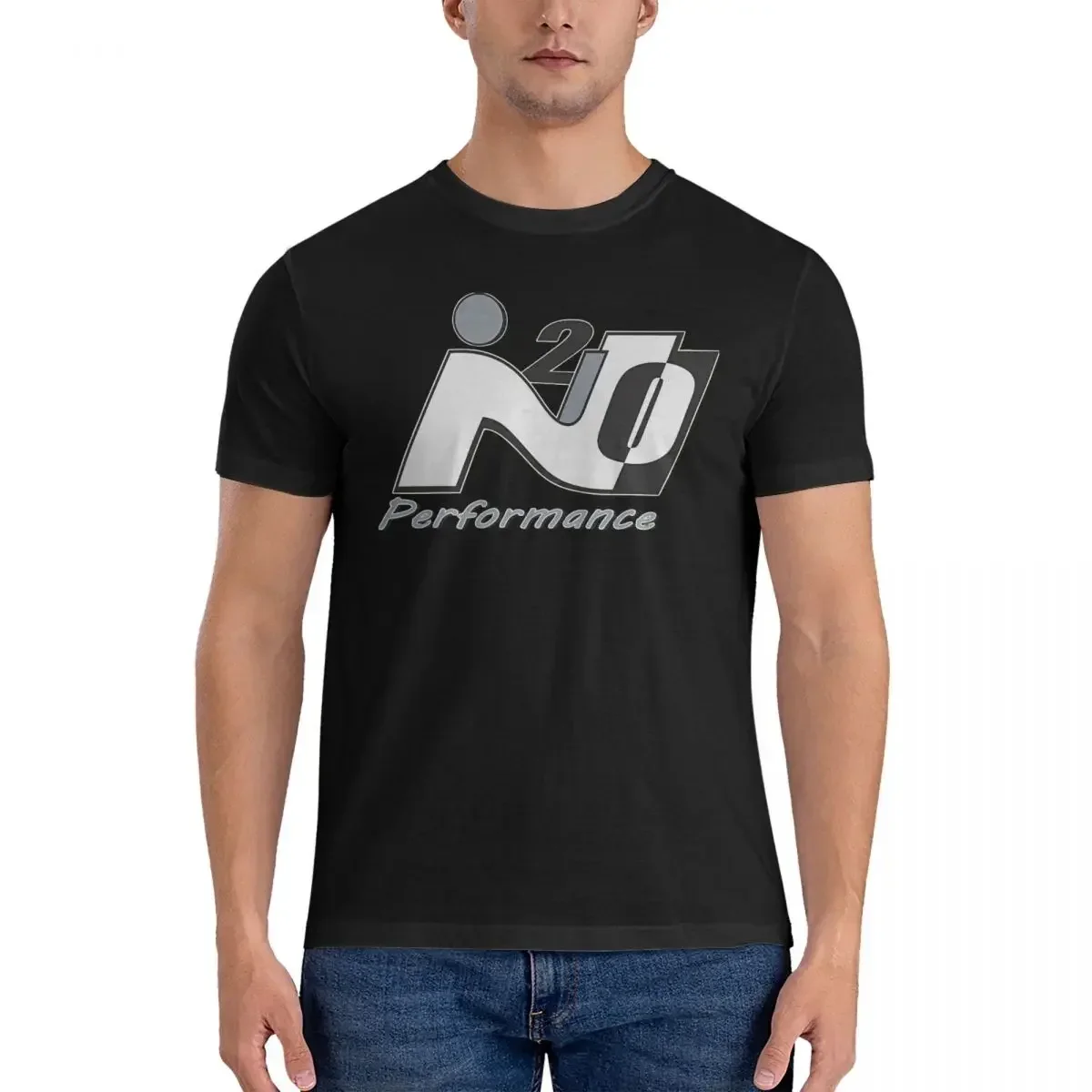 Забавная I20n Performance (больше) (2) бестенево-серая футболка для мужчин хлопковая