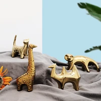 nordic home golden cute small animal ceramic decorations giraffe horse dog cow camel sloth cat ornaments