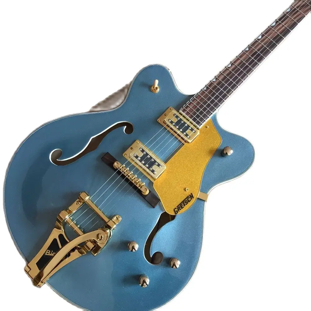 

Custom shop F hollow body jazz Guitar Blue color Jazz Electric Guitar,vibrato system gitaar,Rosewood fingerboard guitarra