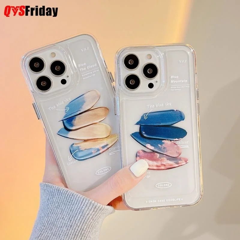 

Чехол для iPhone 13 12 11 Pro Max XR XS X 7 8 Plus, Акриловый Прозрачный ударопрочный чехол с рисунком Ins, Стильный чехол для iPhone 13 12 11, чехол