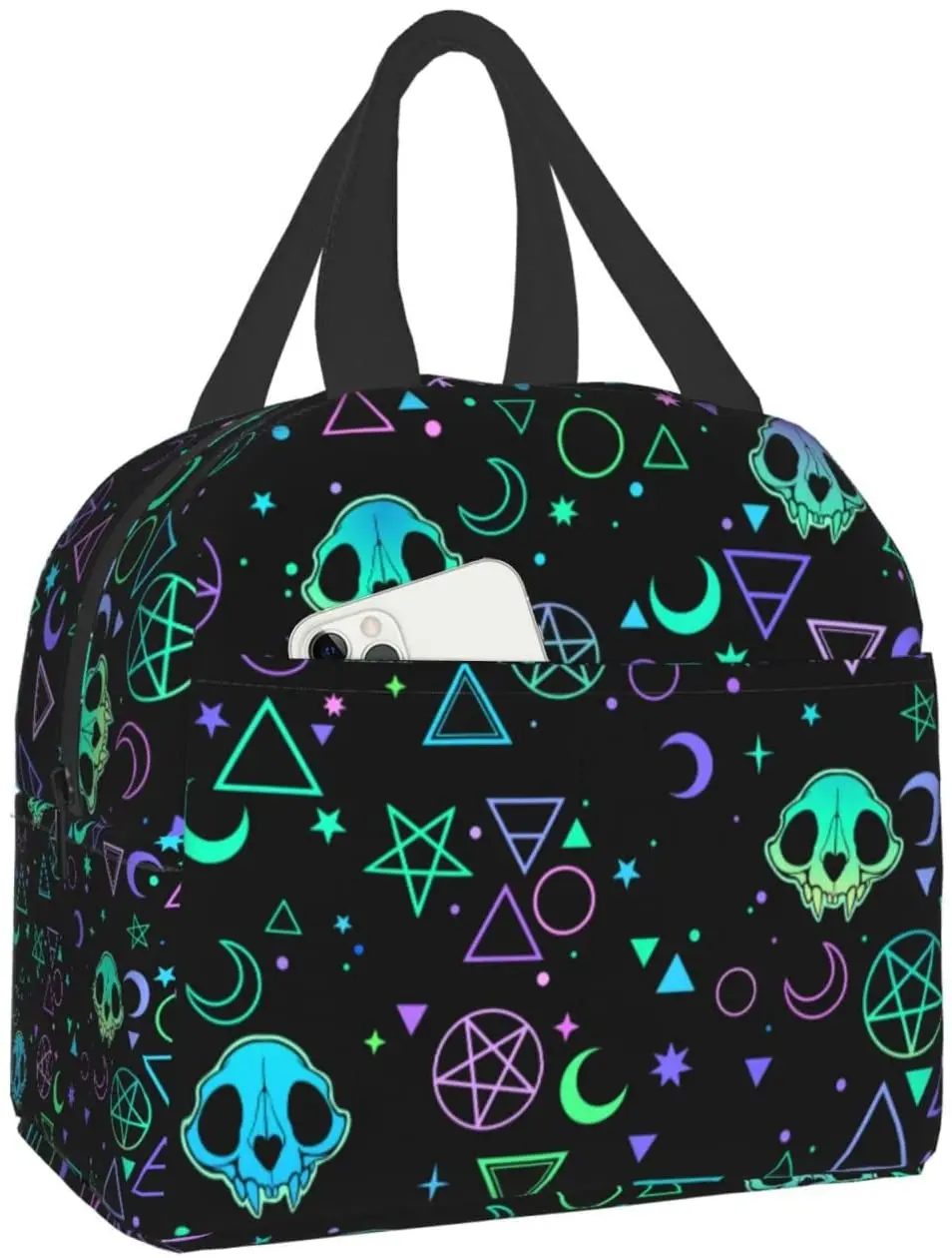 

Magic Skulls Lunch Box Reusable Lunch Bag Insulated Meal Bags Food Container For Boys Girls Men Women Adults Work Travel Picnic