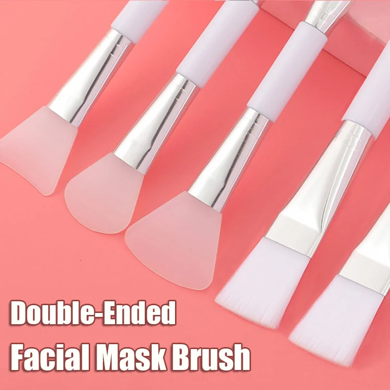 

Double-Ended Silicone Mask Brush Professional Reusable Soft Hairs Mud Mask Stirring Smear Brushes Facial Beauty Skin Care Tools