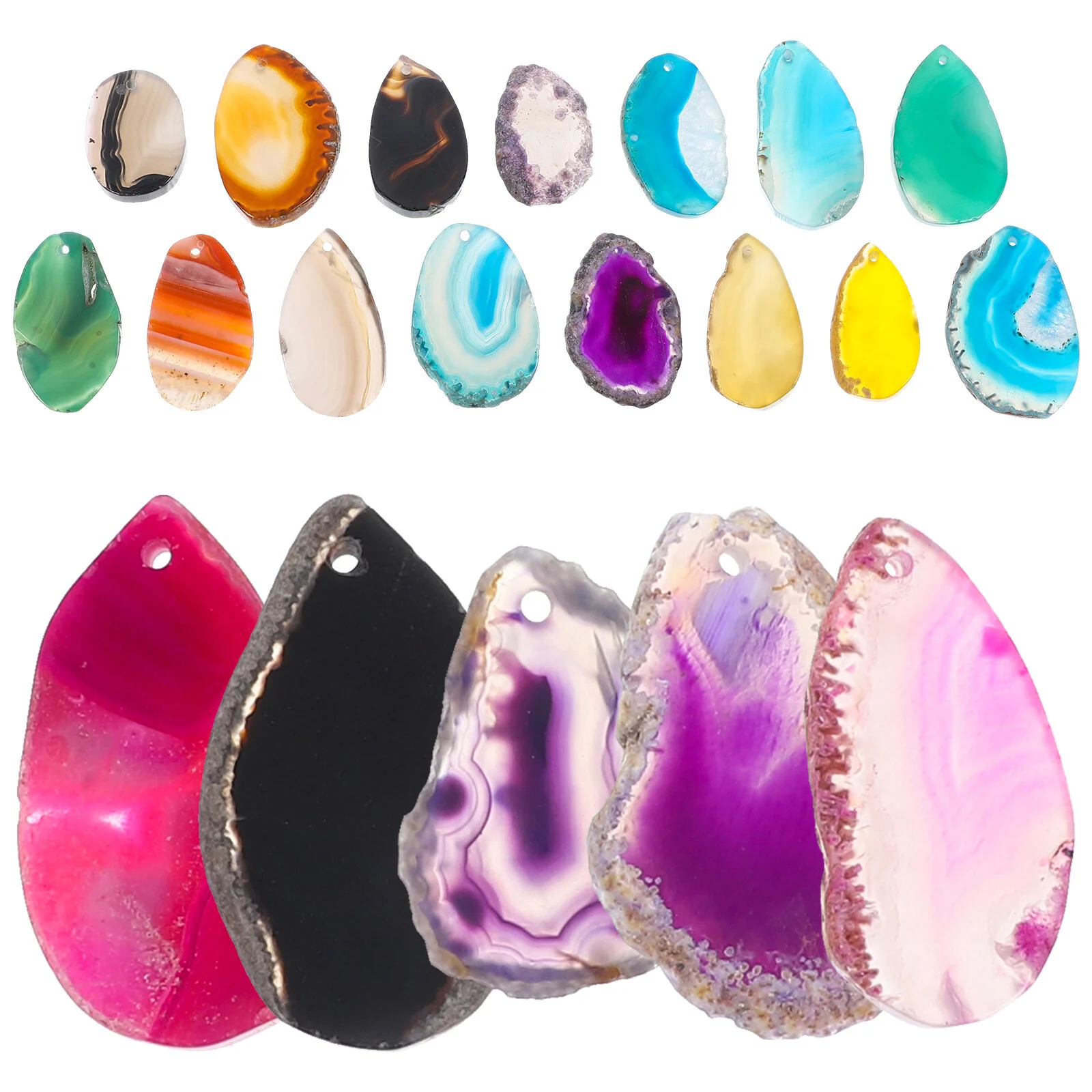 

20 шт., декоративные Агатовые Подвески для ожерелья