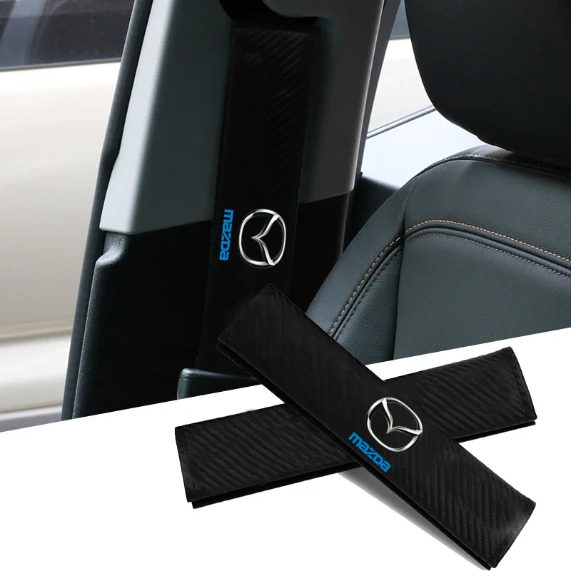 

Car Seat belt Shoulder Pad Cover Carbon Fiber Seat Belt Protector Cushion for Mazda 3 bk bl 323 Axela Atenza CX-3 CX-4 CX5 CX-7