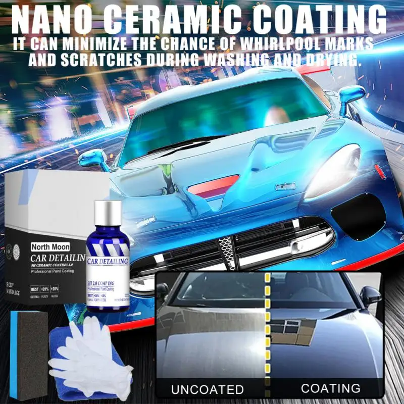 

30/50ml 10H Hardness Anti-Scratch Ceramic Coat Super Hydrophobic Car Glass Coating Auto Paint Care Polish Agent Car Maintenance