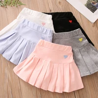 girls summer pleated skirt 3 12 years cotton school kids clothes dance training for lovey baby girls skirt with shorts