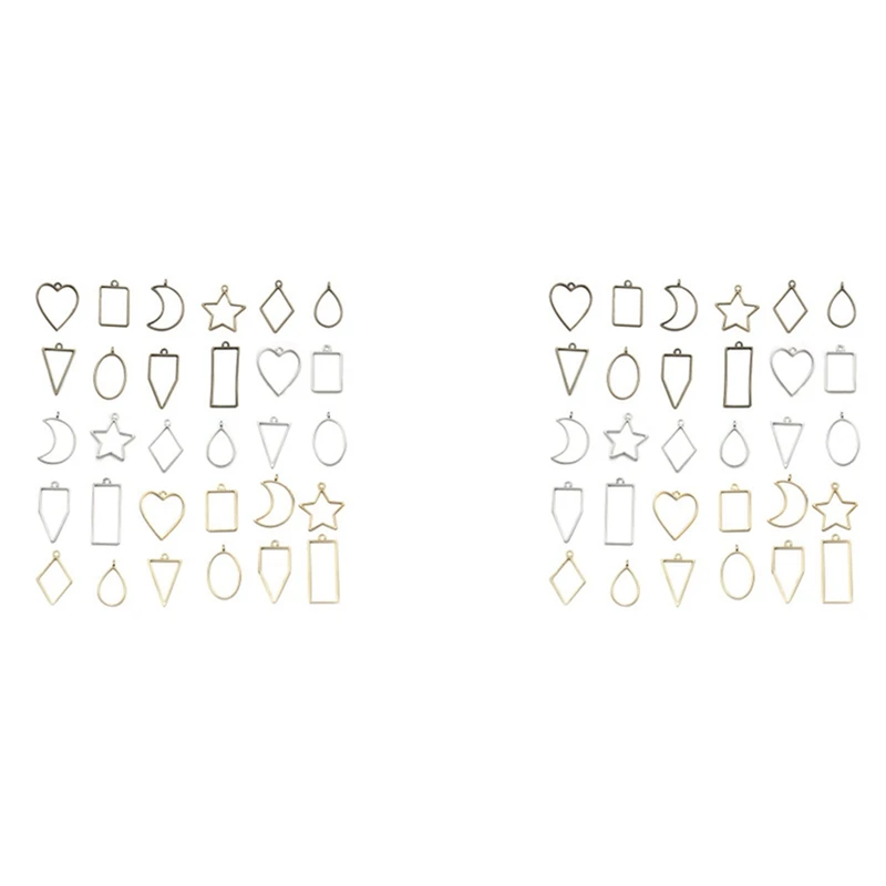 

60X металлическая Геометрическая полая рамка, рамка, форма для самостоятельного изготовления ювелирных изделий, Круглый Кулон