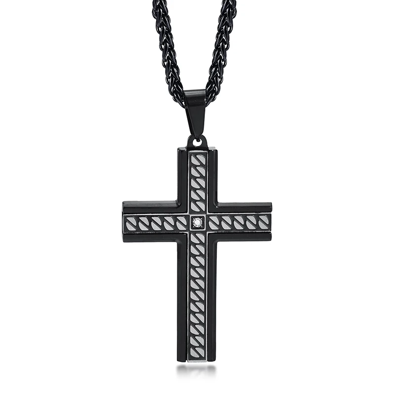 

Мужское ожерелье с подвеской-крестом из нержавеющей стали