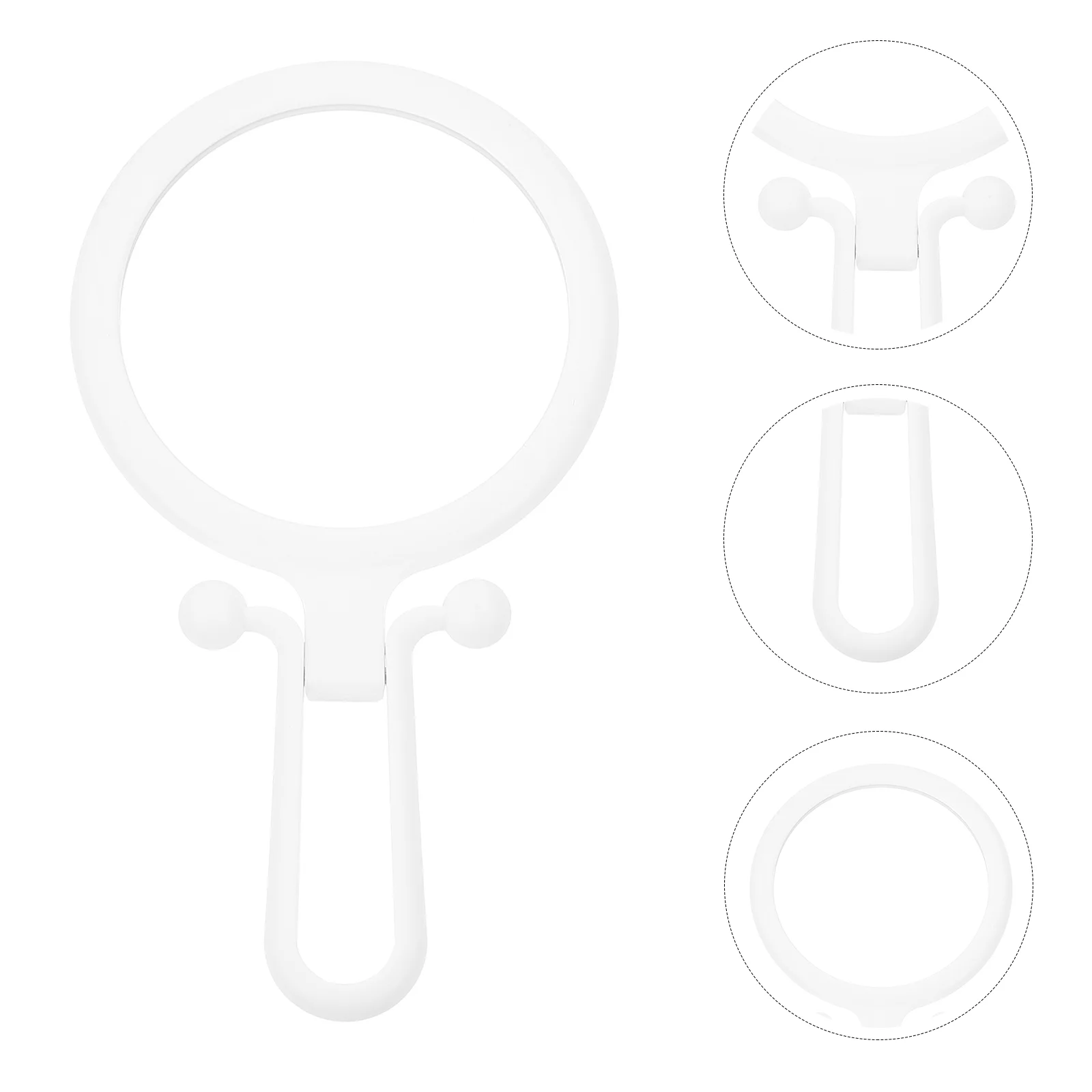 

Зеркало для макияжа Vanityhandheld Ручная вертикальная Складная подставка маленькая Ручка Дорожный комод стол столешница задняя спальня