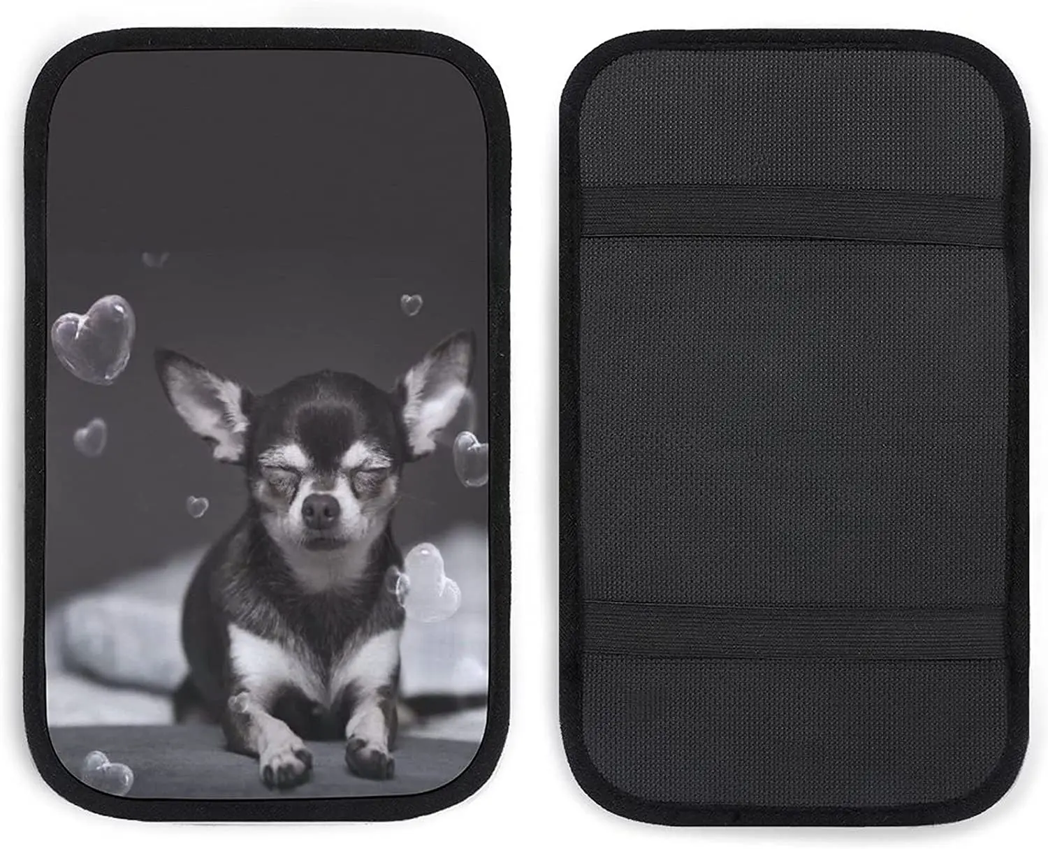 

Sedoied Chihuahua with Hearts Bubbles Car Center Console Handrail Box Pad Console Cushion Pads Interior Decor