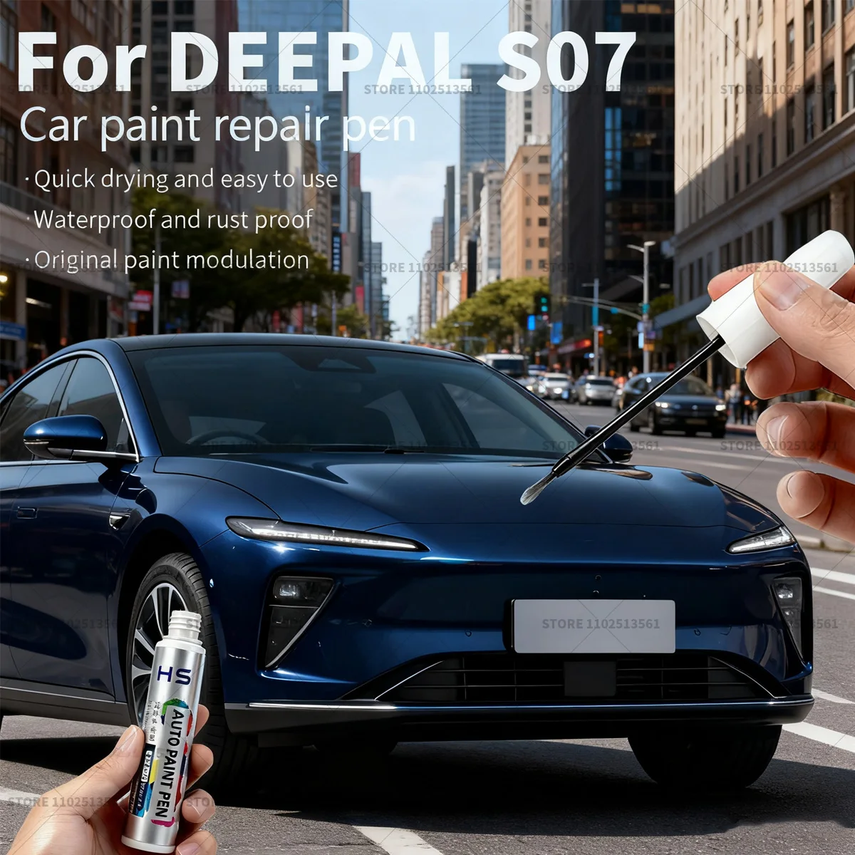 Фото Ручка для ремонта автомобильной краски DEEPAL S07, средство для удаления царапин, сделай сам, автоаксессуары, оранжевый, 175, желтый, Y78, белый, C02, синий 213, черный №1