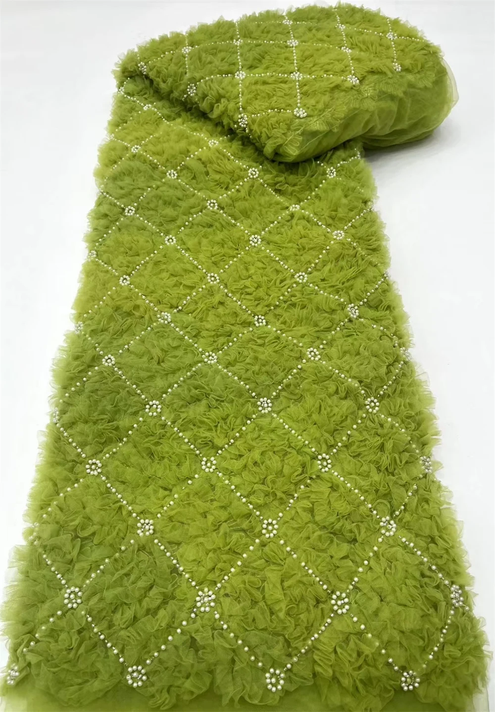 3D кружевная ткань высокого качества 2024 африканский гипюр вышивка 1 хлопок