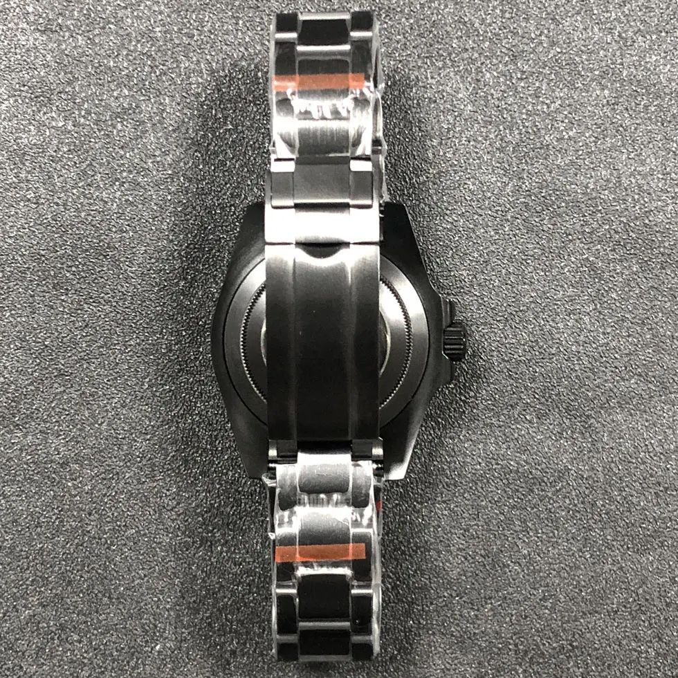 40mm Watch Case PVD Black  Fine Steel Case Sapphire Glass Suitable for NH35 NH36 Movement