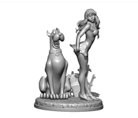 124 75mm 118 100mm resin model the pretty girl and dog 3d printing figure unpaint no color rw 152