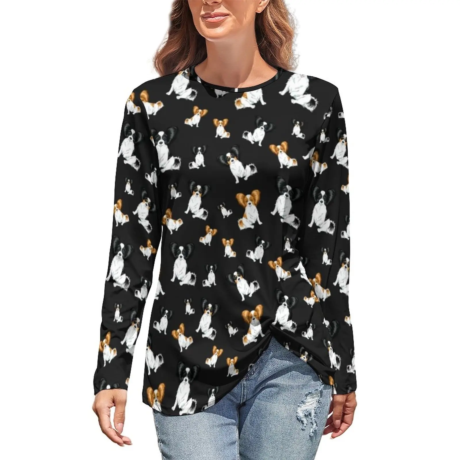 

Женская футболка с изображением собаки