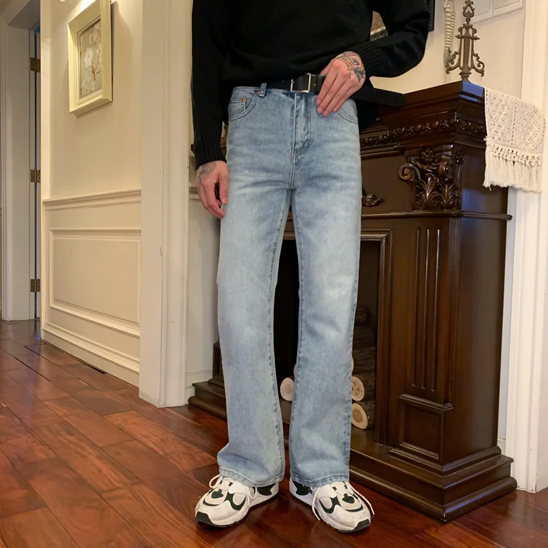 Streetwear Men 2022 New Recreational Comfortable Black Jeans Loose Temperament Versatile Wide Leg Bell-bottoms Autumn Female Y2k