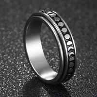 punk anxiety ring moon sun figet spinner rings for women men stainless steel rotate freely spinning anti stress jewelry gift