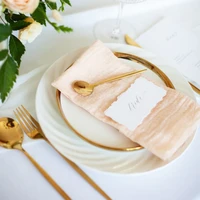 12 pcs peach coton wedding napkins wedding napkins raw edges cotton napkins dinner table decoration cloth dinner gauze napkins