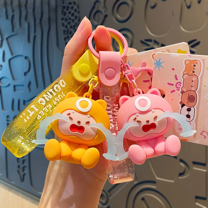 Креативный брелок для ключей с зеленой лягушкой пальто слезой кукла подвеской в