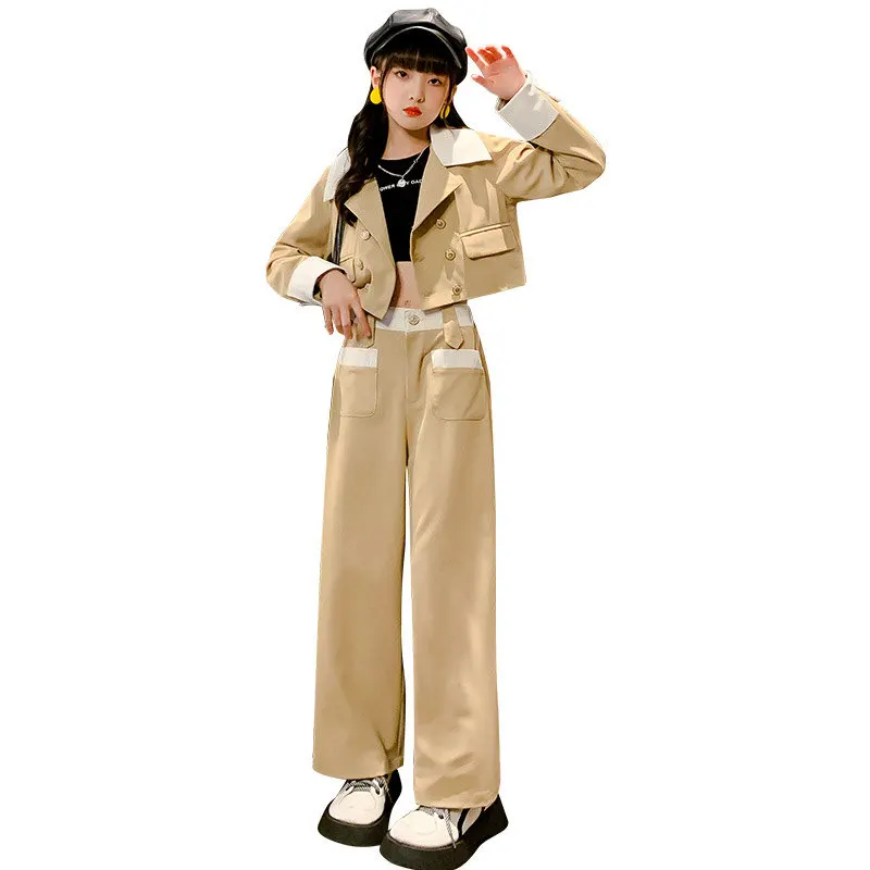 

Suit for Girls Hot Deals Casual Long Sleeve Blazer Jackets Pants Two Pieces Children Formal Occasion Costumes 8 10 12 13 14Years