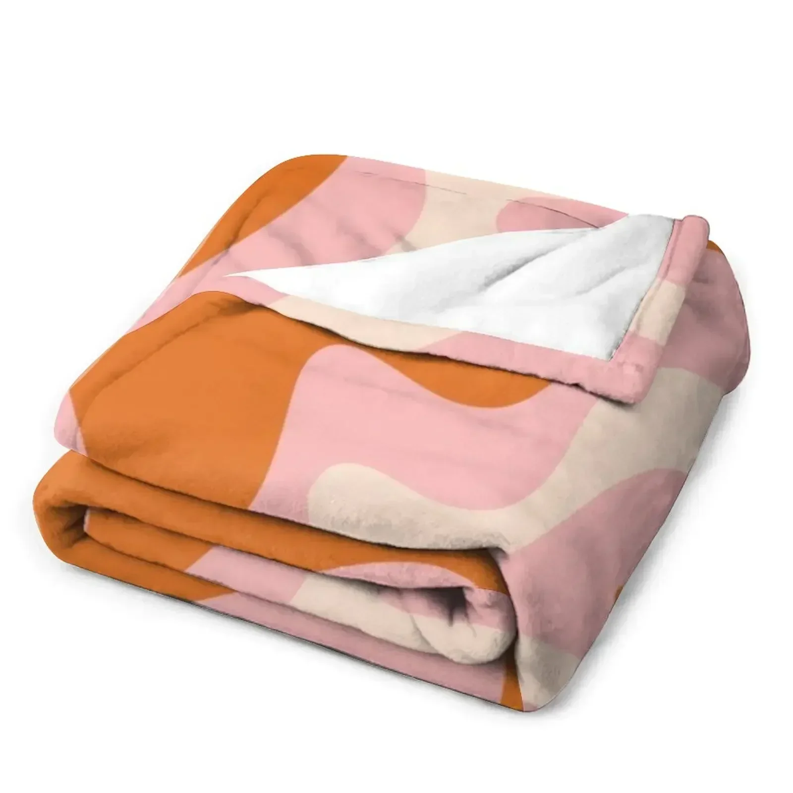 Жидкий вихревой ретро современный абстрактный узор в оранжево-розовом кремовом