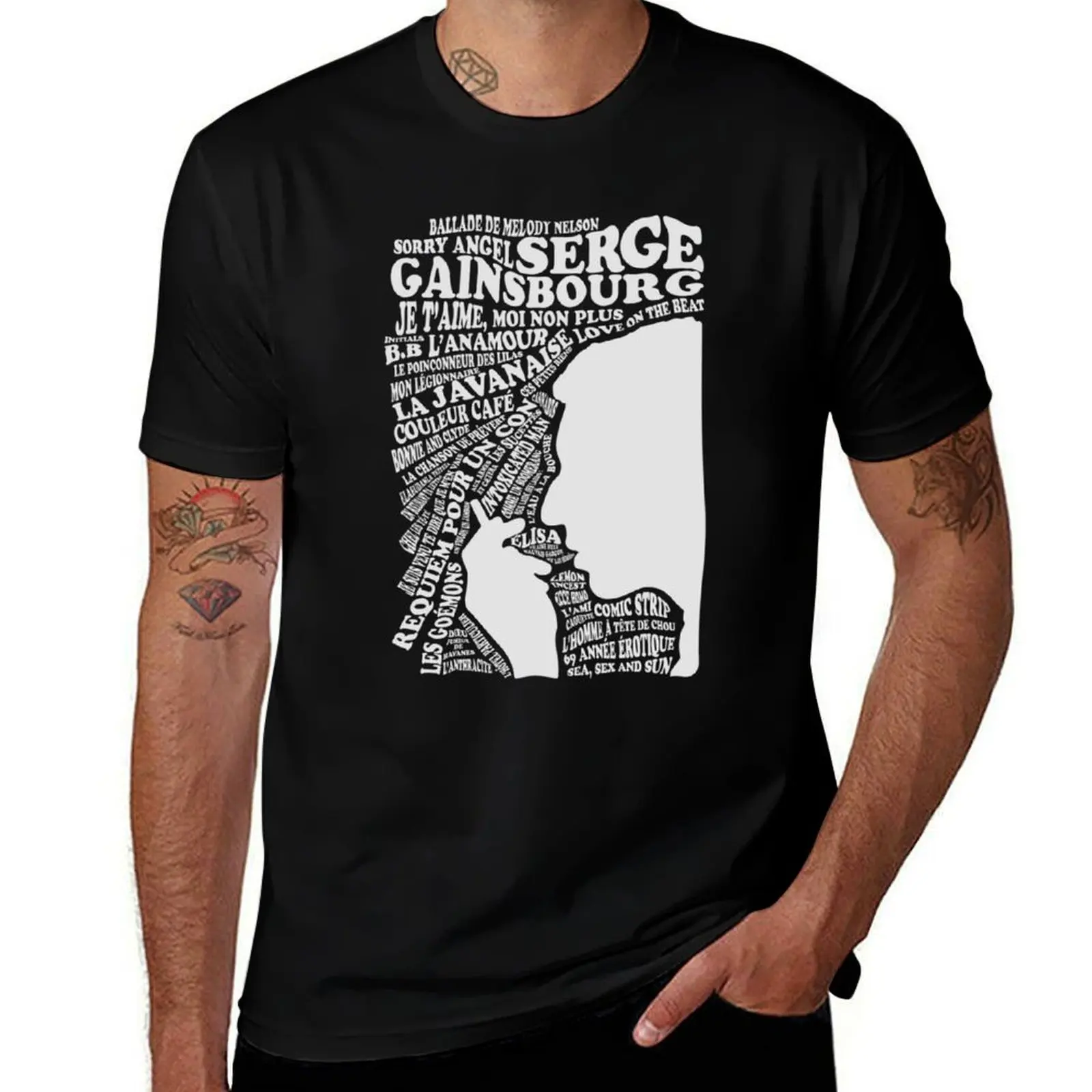 Фото Серж Генсбур - Discographieessentiel T-Shirt мужские футболки для мужчин №1