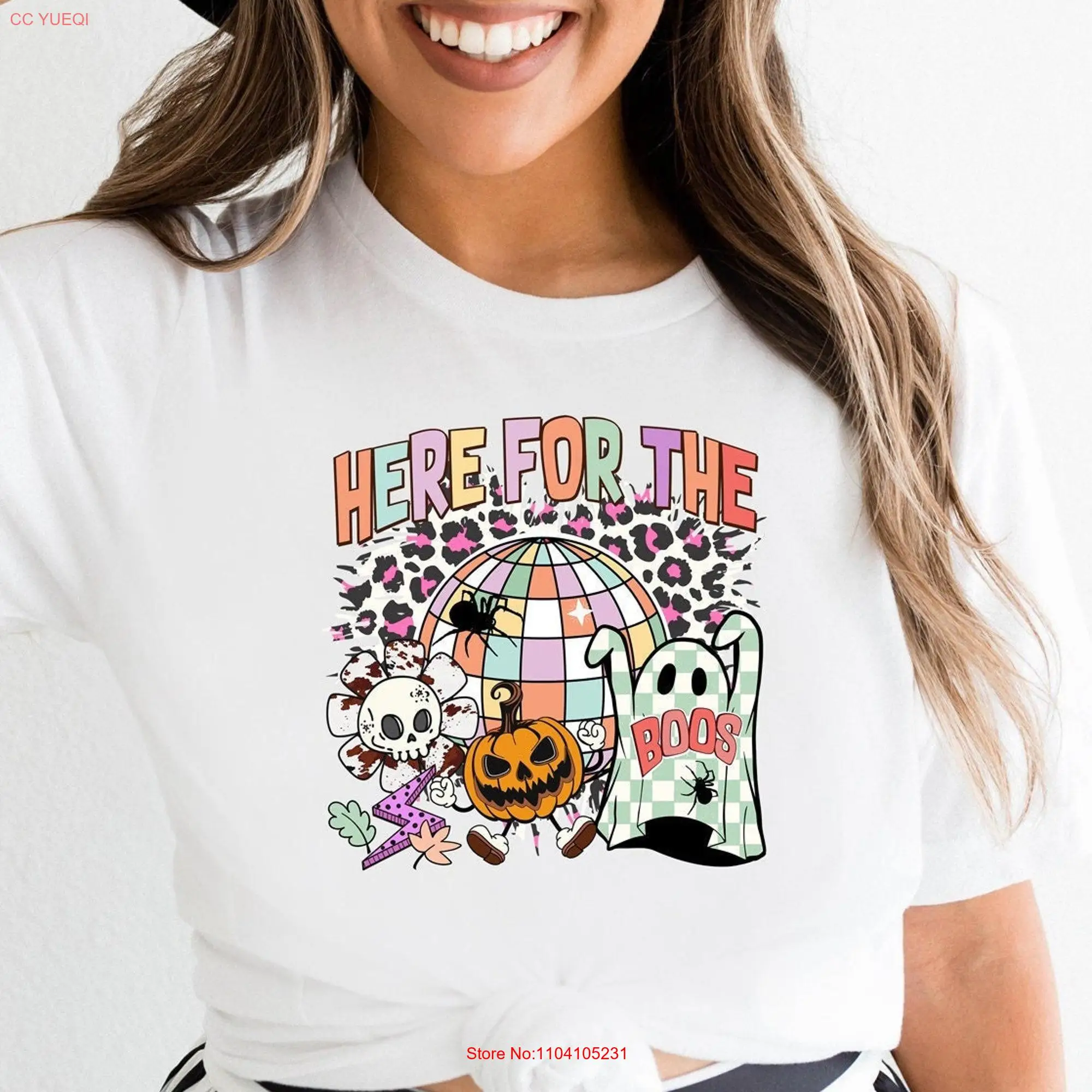 Футболка для Хэллоуина Забавный призрак Бу жука сезон охоты трендовая F12 длинные