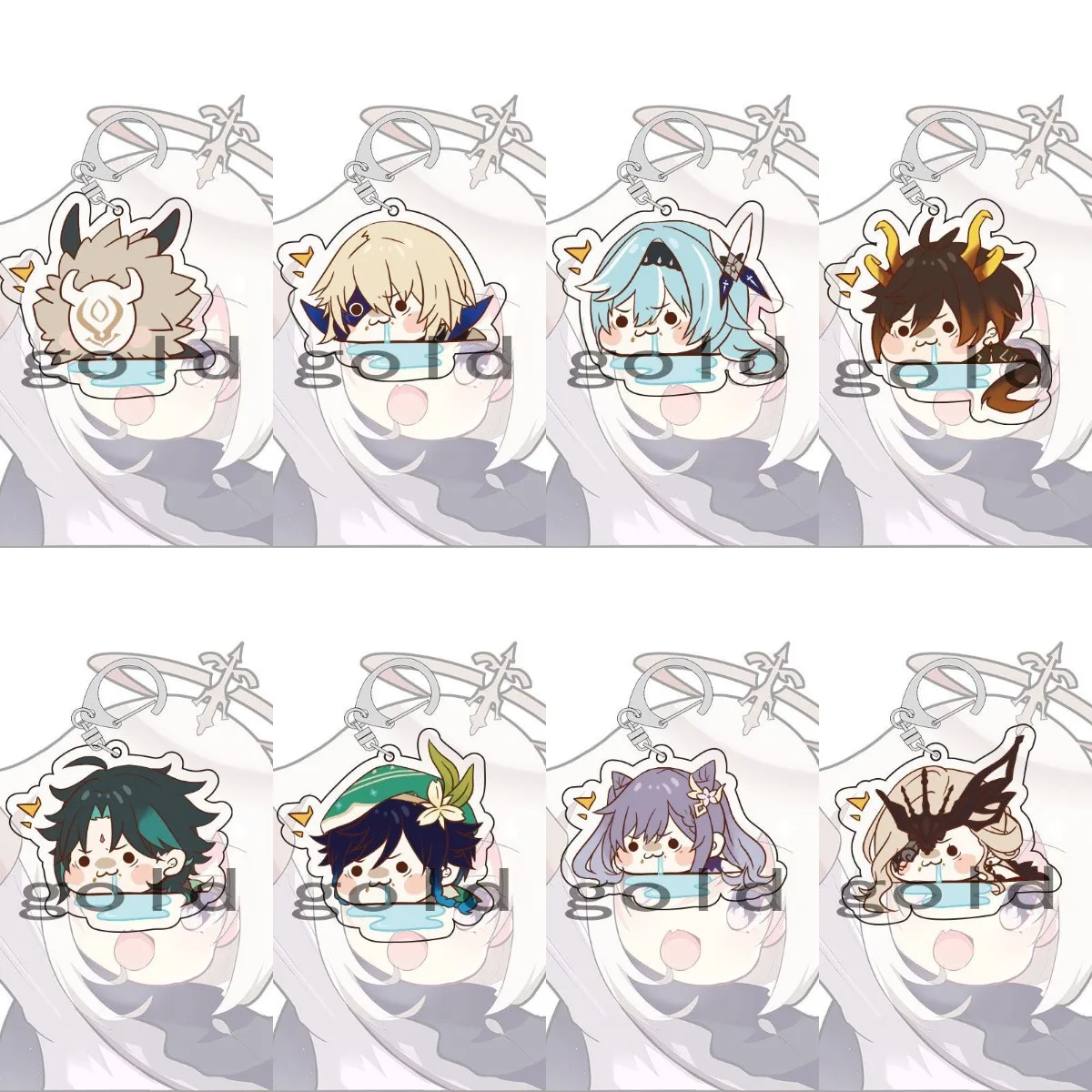 

Anime Keychain Genshin Impact Wacky Style Arataki Itto Venti Xiao Zhongli Key Chains for Fans Accessories Bag Pendant Key Ring
