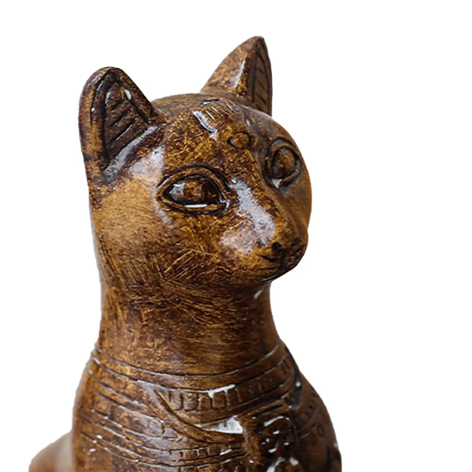 2 Pieces Egyptian Cat Statues Bookends Creative Book Supports Decorative Figurines for Desk Living Room Office Bar Home Decor