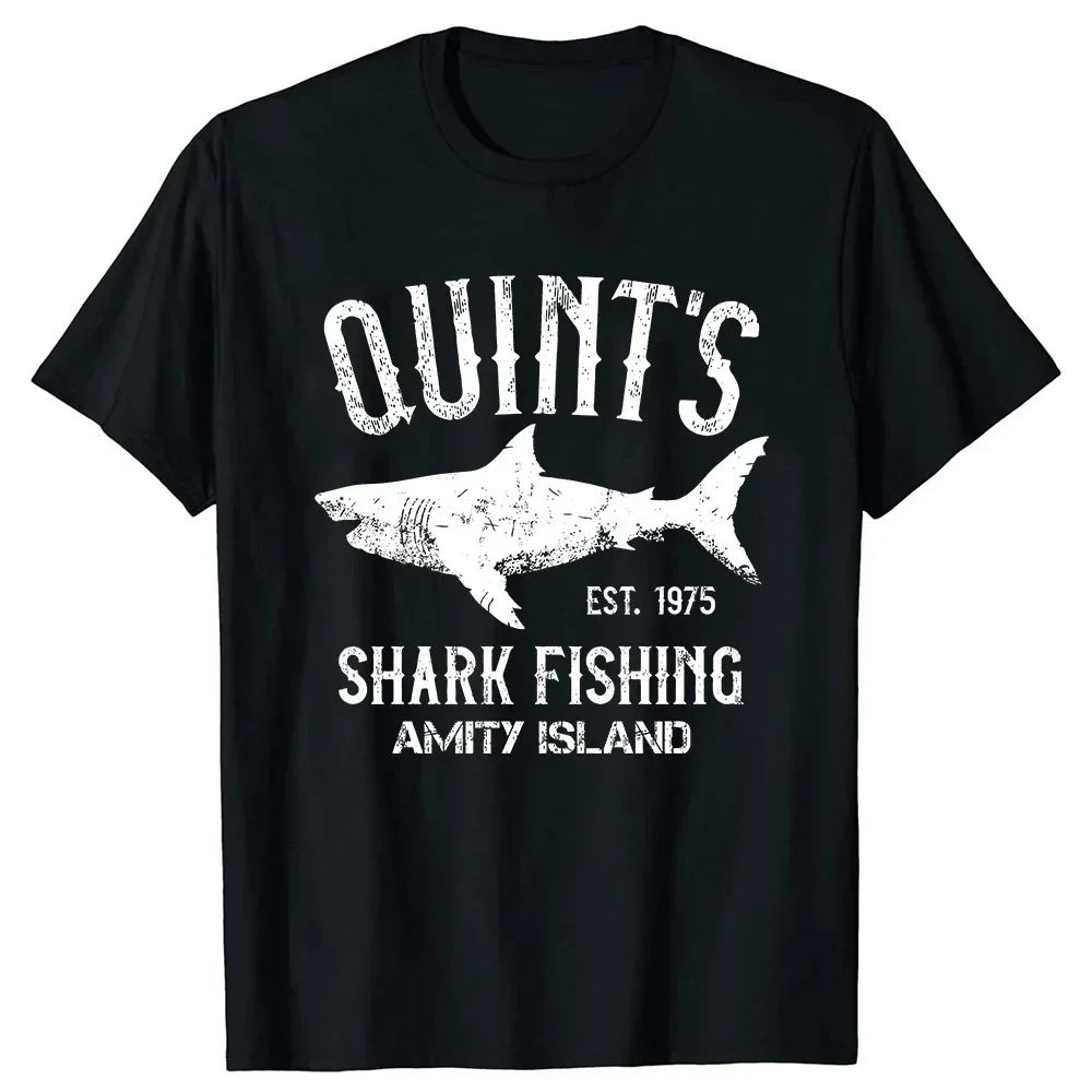 Футболка Quints Shark JAWS Amity Island 1975 модная футболка с круглым вырезом и коротким