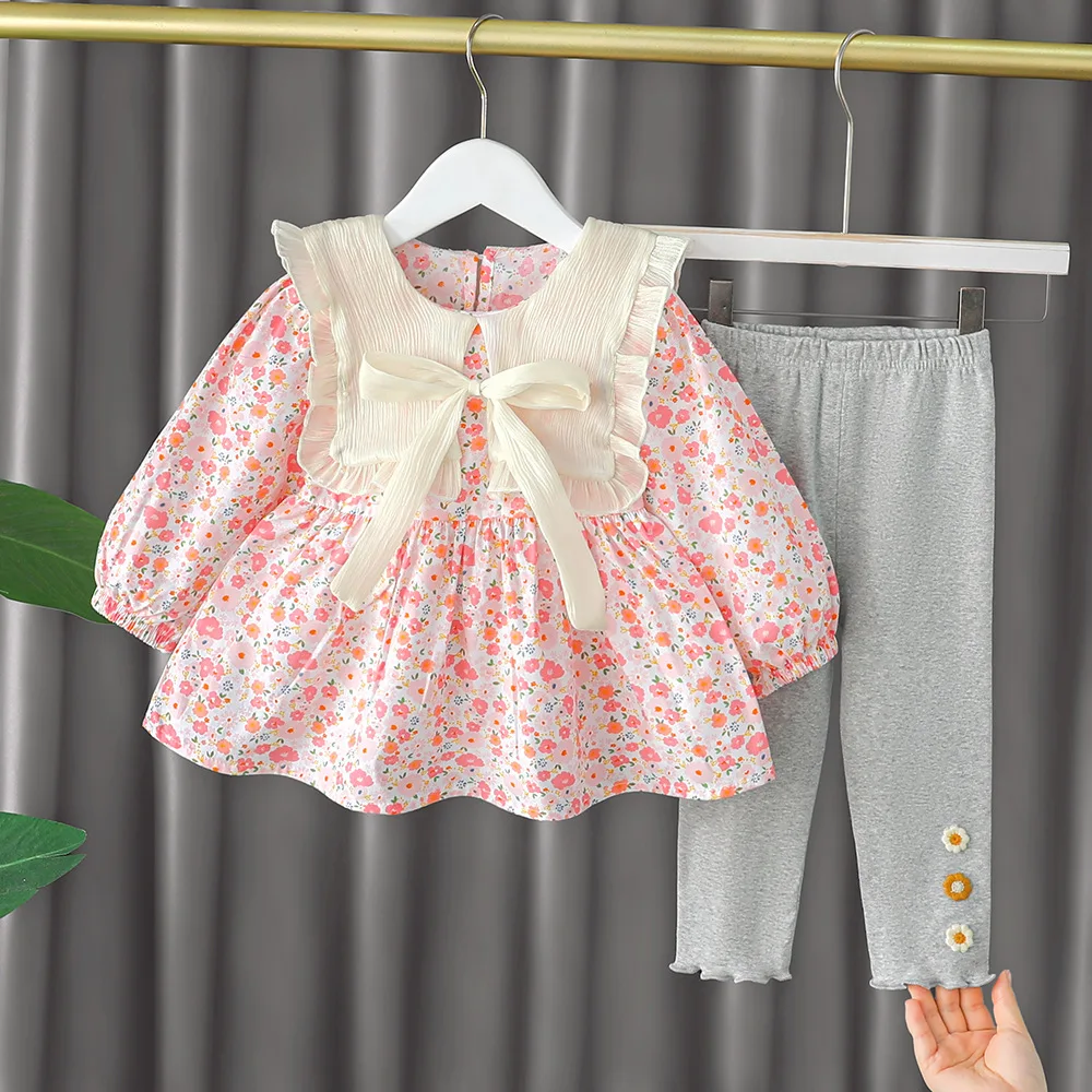 

Baby Clothes Sets Newborn Floral Girls Dress+Leggings 2pcs/set Infant Outfits 3Color 0-4Y