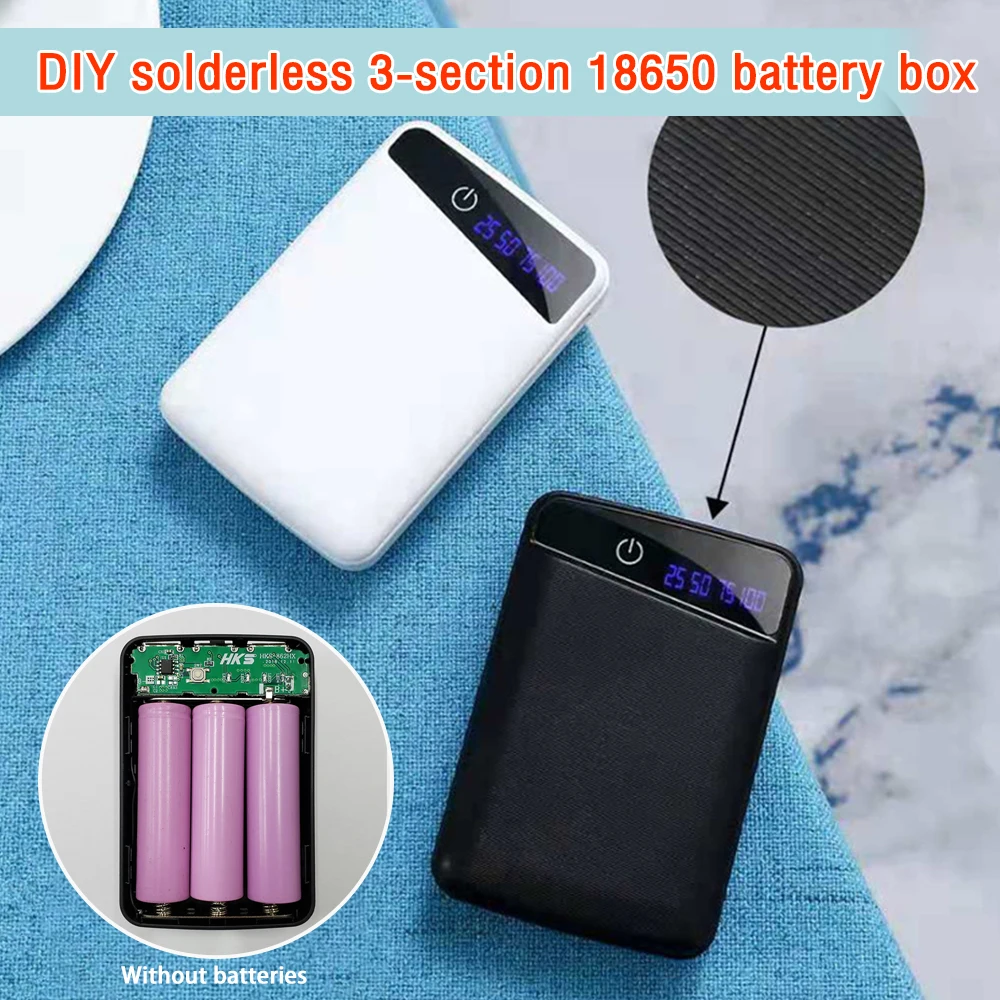 Внешний аккумулятор 3*18650 для сборки своими руками с 3 USB-портами поддержка