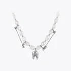 Женское Ожерелье с натуральным жемчугом, из нержавеющей стали