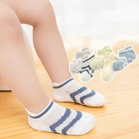 5pairs anti slip non skid ankle baby socks mesh breathable rubber grips cotton children boy girls toddler floor s low cut socks