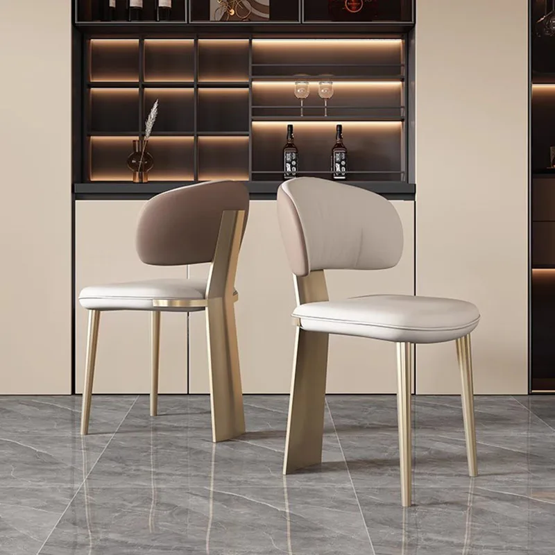 

Simple Eaiting Nordic Chair Back Support Armless Hotel Ergonomic Dining Chairs Designer Leather Silla Comedor Nordic Furniture