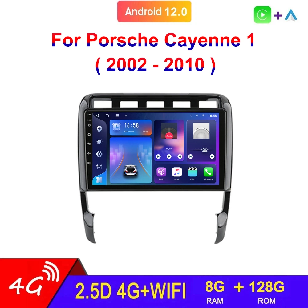 

For Porsche Cayenne 1 2002-2010 Car Radio Multimedia Video Player Carplay WIFI 4G Android 12 GPS Navigation Head Unit 2Din