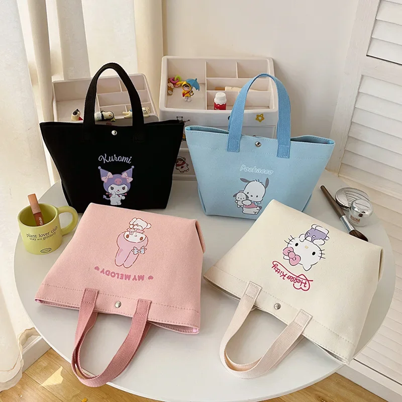 

Kawaii Sanrio Anime Kuromi My Melody Pochacco Cute Cartoon Canvas Handbag Stylish Simple Makeup Bag Cute Things for Girls