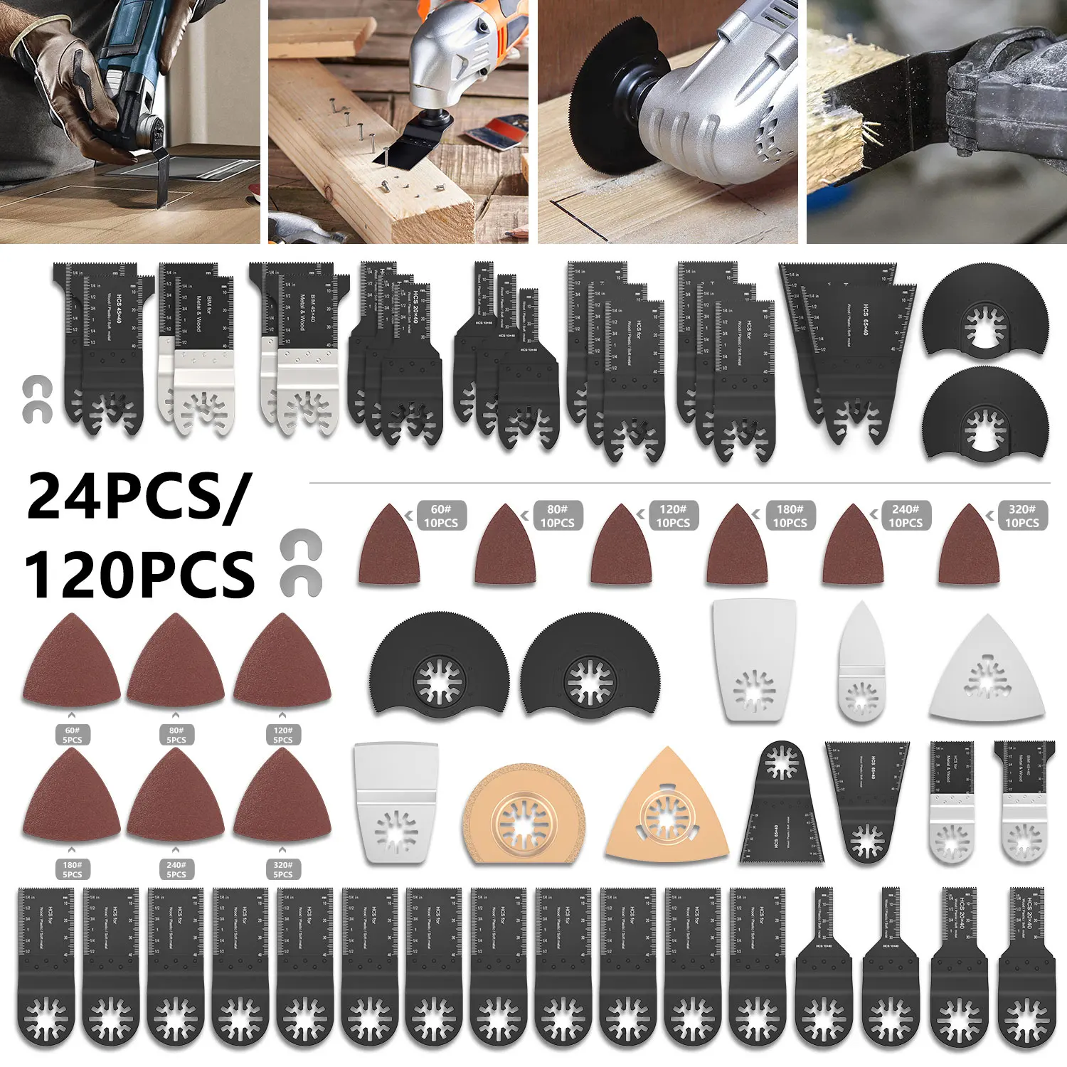 

Oscillating Saw Blades Universal Multitool Tool Quick Release Kit Professional Wood/Metal for Fein Multimaster, Dremel, Bosch