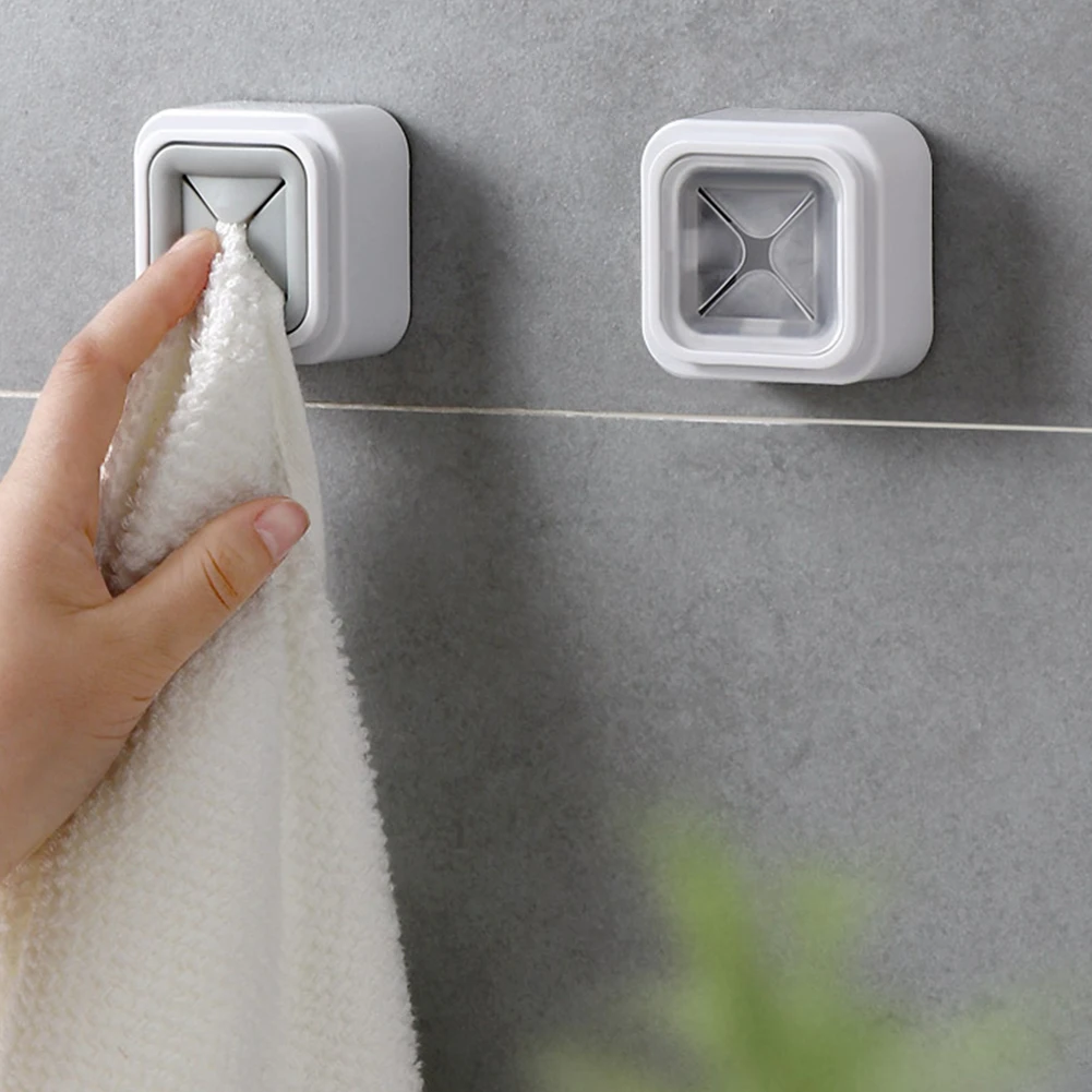 

Punch-free Bathroom Storage Wash Cloth Clip Kitchen Self-Adhesive Towel Plug Accessories Towel Holder Clip Sucker Organizer Rack