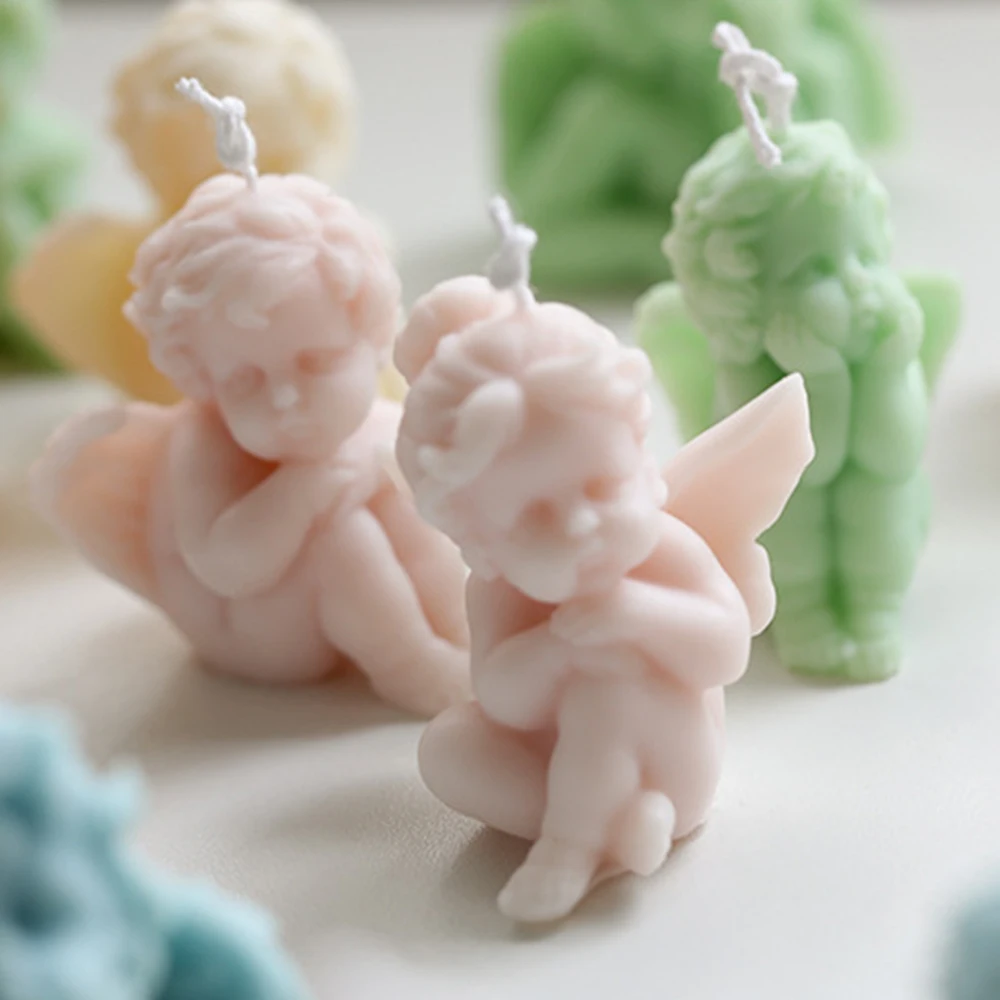 3D формы для свечей в виде маленького ангела силиконовые сделай сам изготовления