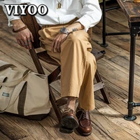handsomemens summer spring retro male clothes straight casual pants cotton business formal office suits pants trousers for men