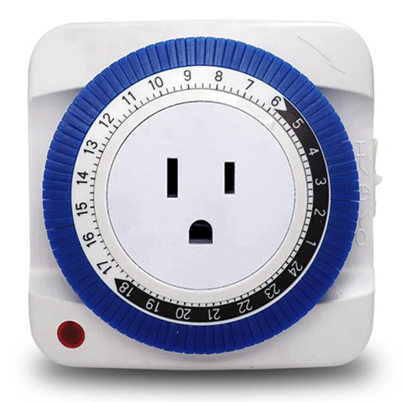 

2X 24 Hour Timer Socket Mechanical Program Timer Switch Socket 230V Wall Outlet Protector Energy Saveing(US Plug)