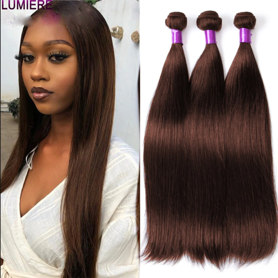 

Волосы Lumiere 10-30 дюймов #4 светильник-коричневые 100% Реми малазийские прямые волосы с двойным переплетением человеческие волосы пучки для черн...