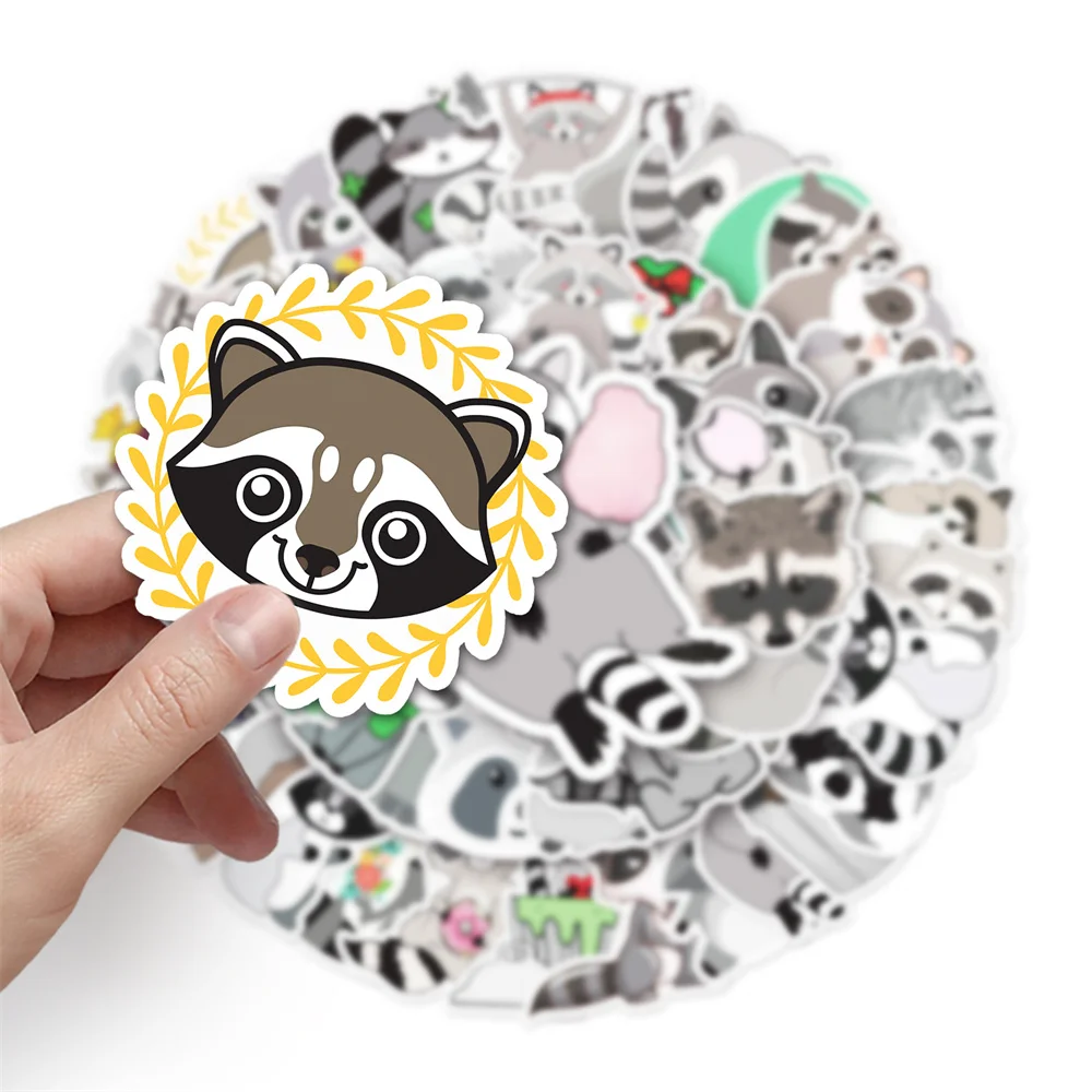 

50pcs Cute Animals Raccoon Stickers For Scrapbook Journal Notebooks Stationery Kscraft Kid Toys Sticker Scrapbooking Supplies