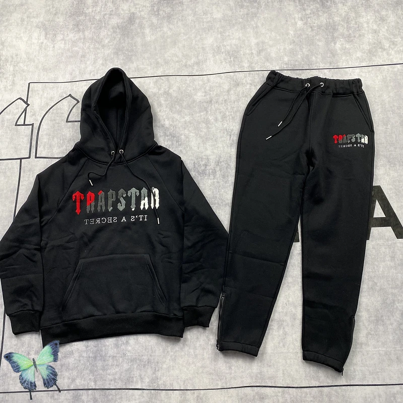 

Towel Embroidered Trapstar Hoodie Sweatshirts Men Women Heavy Fabric Colorful Letters Trapstar Hooded
