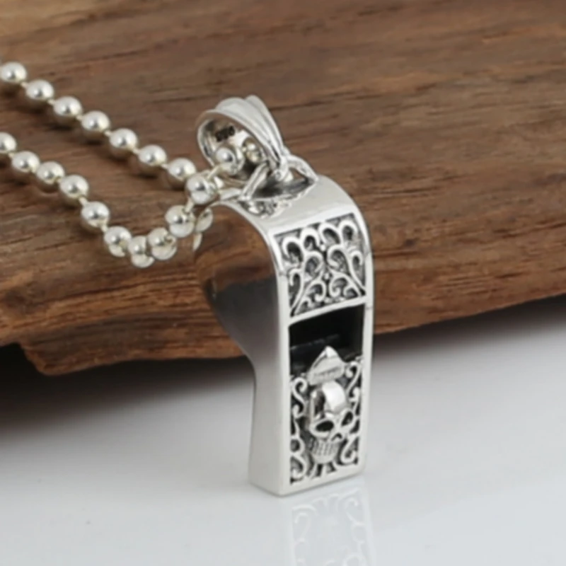 Мужские и женские подвески из серебра 925 пробы с черепом свистком
