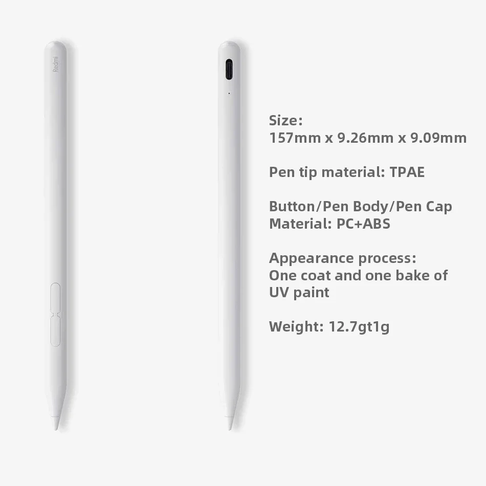 Оригинальный стилус Xiaomi Redmi для планшета Redmi Pad Pro 12,1, уровень 4096, сенсорный рисунок, письмо, умный карандаш, зарядка типа C (art.: 3920ca4a2bc94) - 3920ca4a2bc94