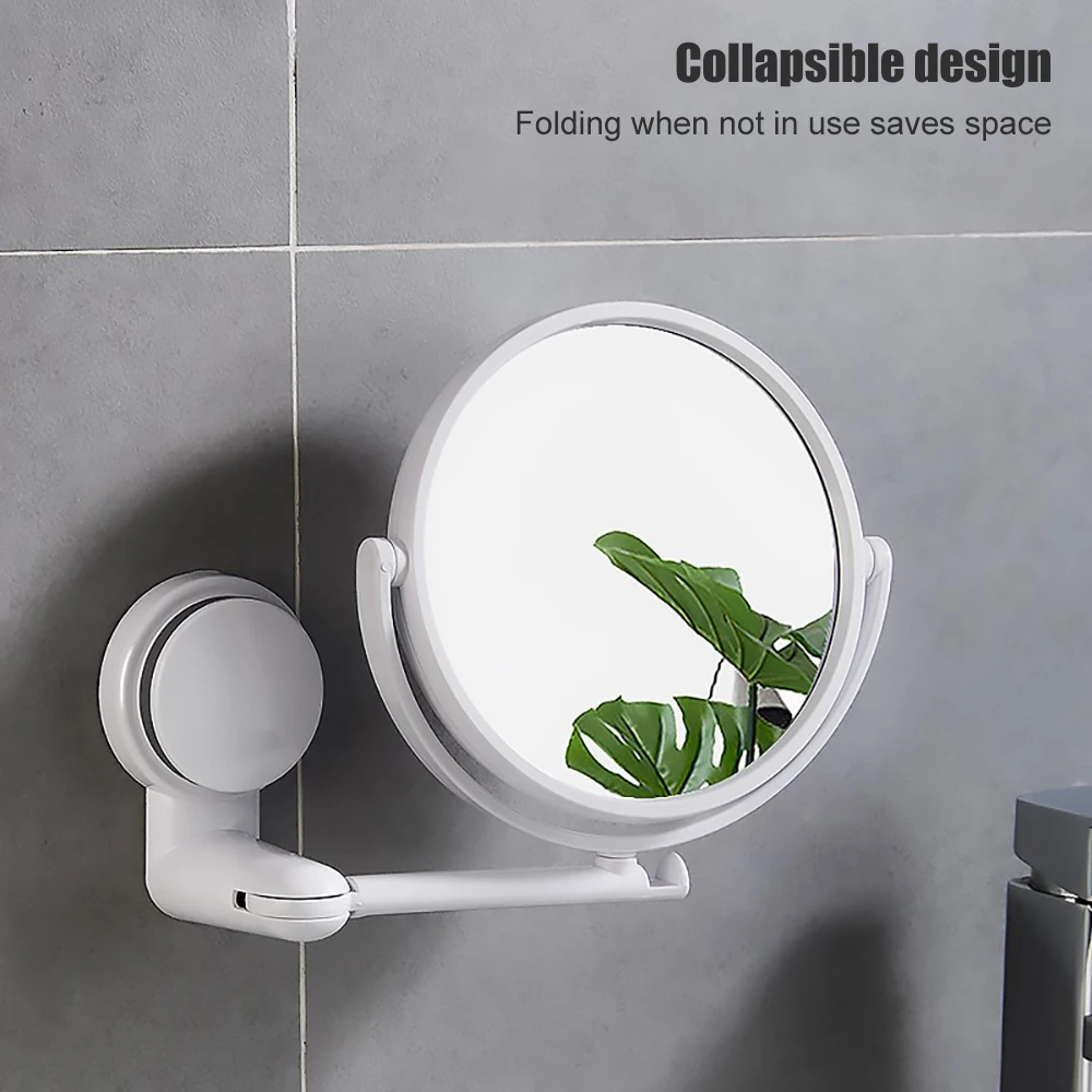 

Folding Arm Extend Bathroom Mirror Without Drill Swivel Bathroom Mirror Suction Arm Double Side Cosmetic Makeup Mirrors